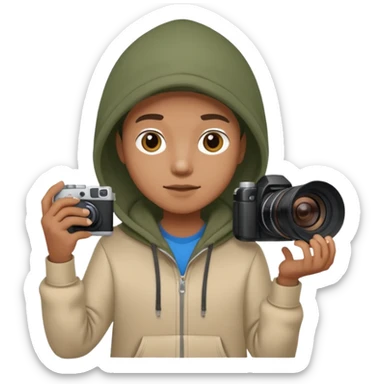 photographer with camera use hoodie sticker