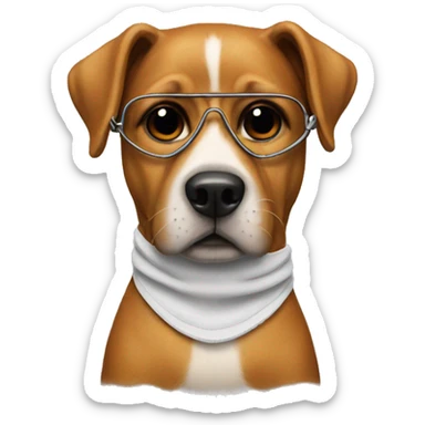 Dog with ski mask  sticker