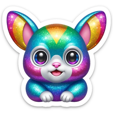 rainbow glitter gizmo  sticker