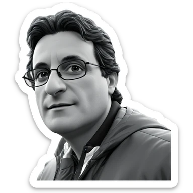 boy in monochrome jacket outdoors sticker