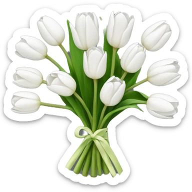 white tulip bouquet  sticker
