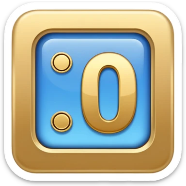 Make a square icon for a paid subscription, blue with gold and the number 1. sticker