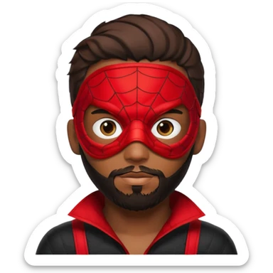 Miles Morales with beard, eye mask, low fade hair cut sticker