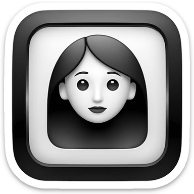 Minimalistic flat vector icon, iOS style, thin black contour on white background. Adobe Illustrator logo "Ai" inside a simple square, clean and modern, no text outside the logo, no shadows. Optionally placed on a minimal computer monitor outline sticker