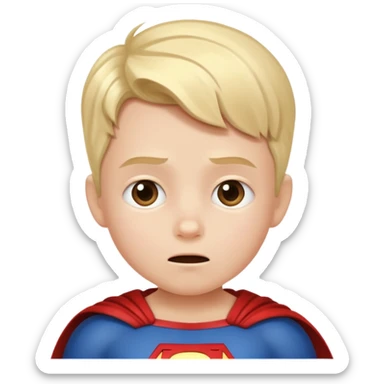 Ein Kind fühlt sich hilflos und beginnt sich wie ein bewunderter Superheld zu verhalten sticker