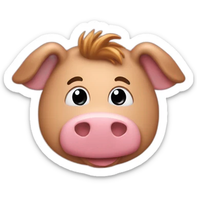 Personne chevauchant un cochon sticker