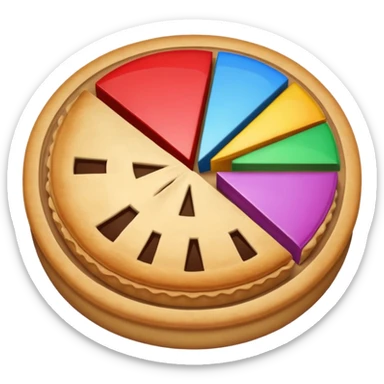 ios style emoji for report consisting bar and pie charts with sparkle around the report sticker