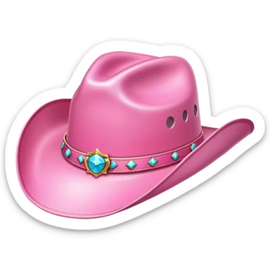 Pink cowgirl hat fancy  sticker