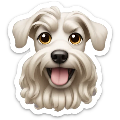 a dog with an elaborate hairstyle sticker