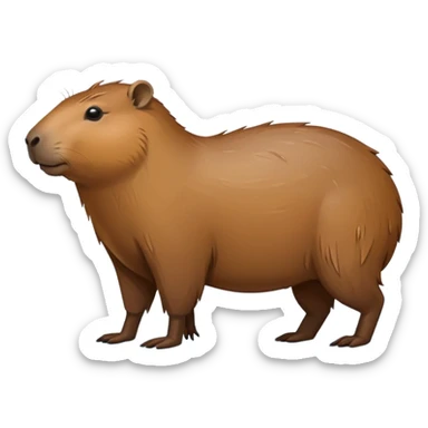 capibara de lado cuerpo entero  sticker