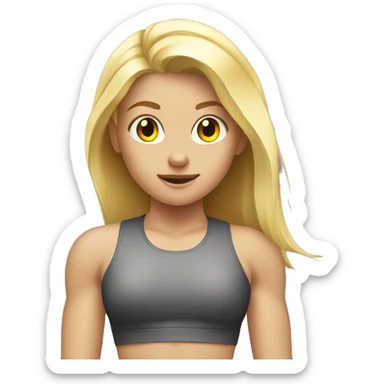 Blond girl is coining strength training sticker