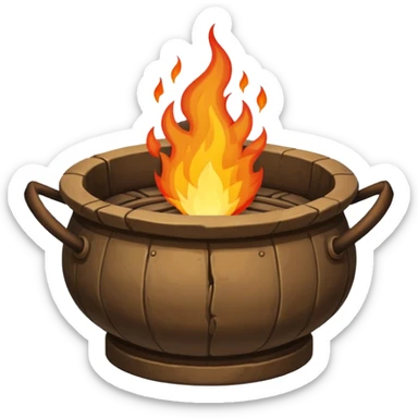 can you make a really medieval looking fire basin with a fire coming out of the top sticker