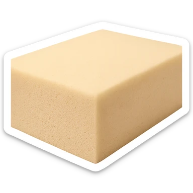 realistic foam block for sofa, soft texture, no background sticker