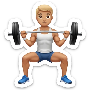 person doing leg workout with weights sticker