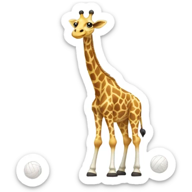 giraffe playing volleyball sticker