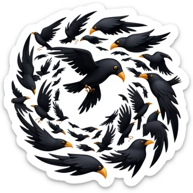 Mix tornado with crows sticker