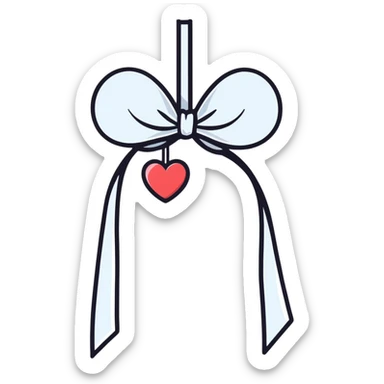 Bunch of Dangling hearts from a ribbon sticker