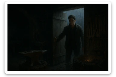 Sartaroshxonaga kirib kelayotgan bola 18-19 yoshlarda u eshikni ochayapti rakurs ichkaridan g'ira shira  sticker