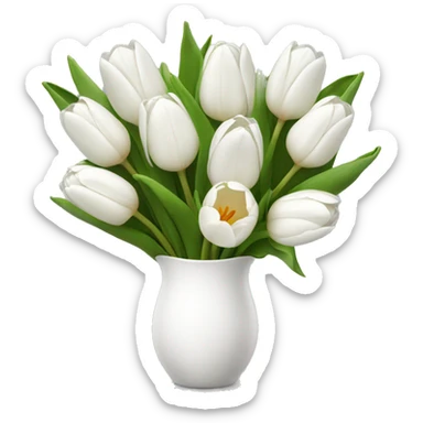 white tulip bouquet  sticker