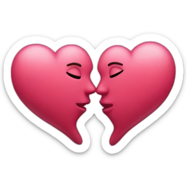 hearts flying couple kissing sticker