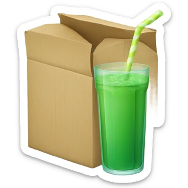 green carton of juice with a straw sticker