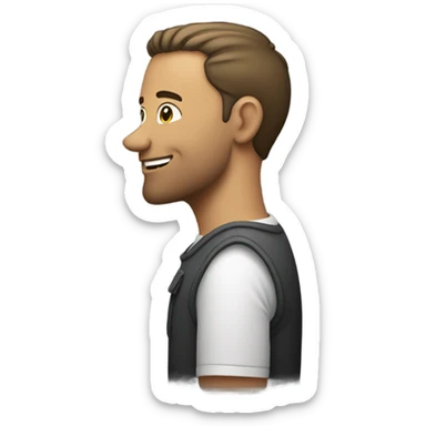 30 year old man side profile talking sticker