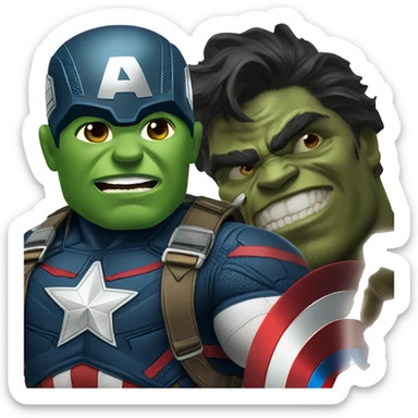 Captain America wirh hulk colo sticker