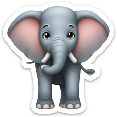 Elephant saying no thanks  sticker