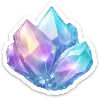Sparkly glossy Pastel iridescent glass crystal cluster sticker