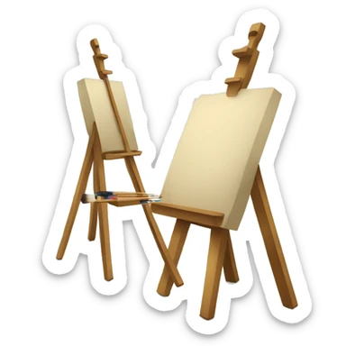 ART EASEL WITH PAINT BRUSHES sticker