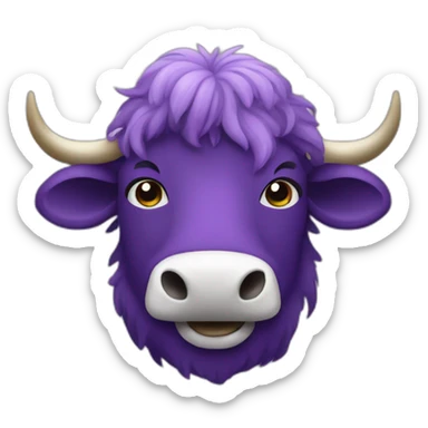 purple yak with a moustache sticker