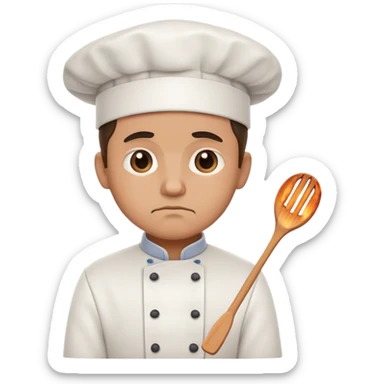 Sad chef grilling sticker
