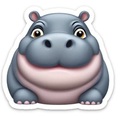 fat baby hippo sticker