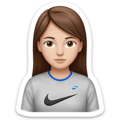 Faça uma menina de cabelo liso com uma roupa da Nike  sticker