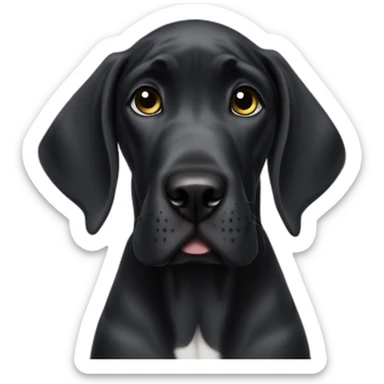black great dane puppy sticker