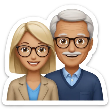 Hot girl teaching an older man modern life  sticker