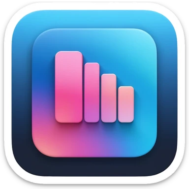 Create a modern, clean vector illustration of the Deezer app icon, designed in a smooth flat + soft 3D illustration style.
The icon should be placed inside a rounded square app icon shape, centered perfectly.


 sticker