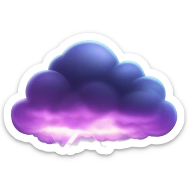 Dark iridescent cloud glowing with lightning  sticker