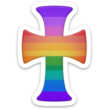 LGBT+ flag cross manji bouddhist in the middle sticker