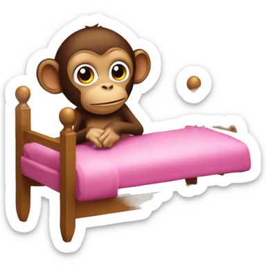 Monkey waring a pink bunk sticker