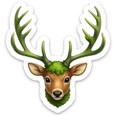 Deer Antlers in green sticker