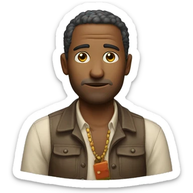 man looking quizzically dressed like an anthropologi  sticker