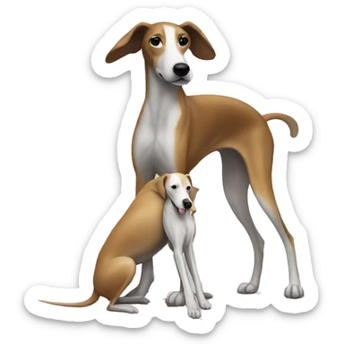 a squid hugging a black and white greyhound sticker