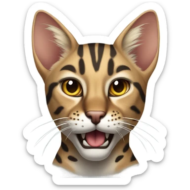 Extremely vicious Savannah cat sticker