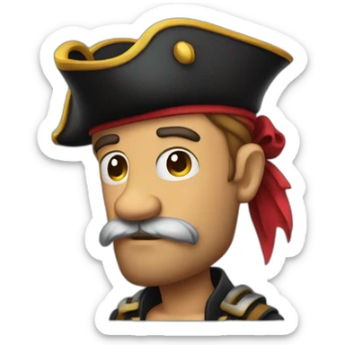 pensive face pirate sticker