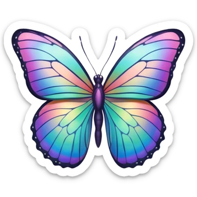 pastel rainbow butterfly sticker