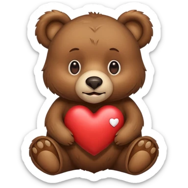 Bear with a heart sticker