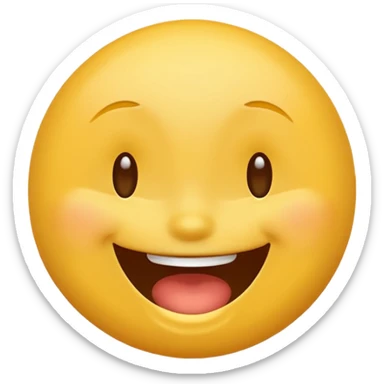 Classic yellow emoji Happy laughing and winking with no tears sticker