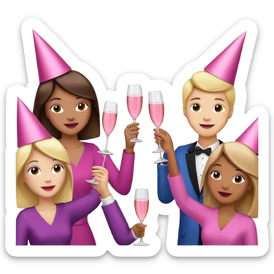 cheers spam pink champagne glases clink sticker