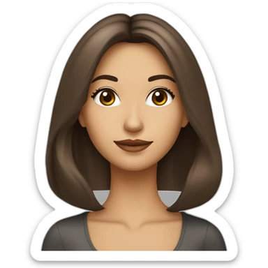 Mujer de ojos marrones, morocha de pelo largo y lacio con un estilo de los años 2000. Aspecto similar a Victoria Justice. Imagen desde lejos sticker